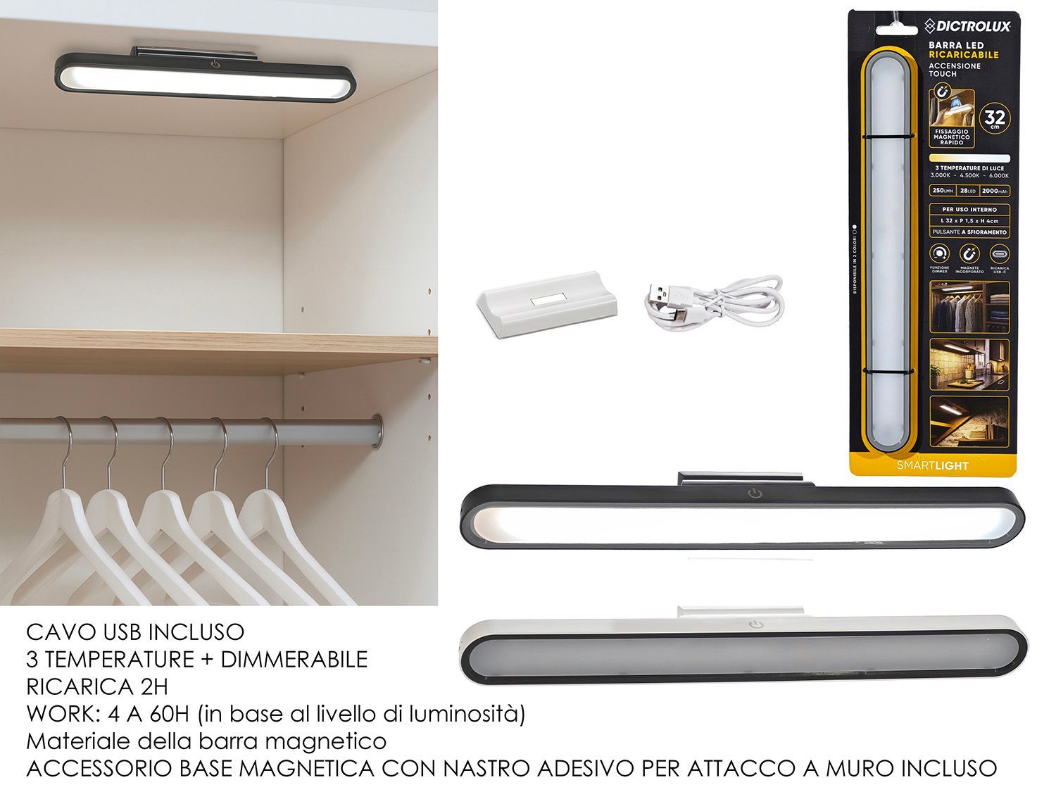 BARRA LUCE LED MAGNETICA 32*H3,95