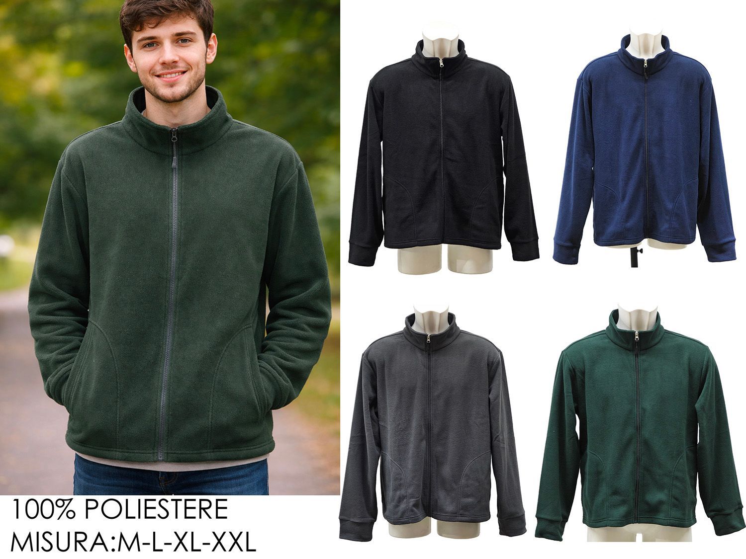 GIACCA UOMO/DONNA FLEECE C/ZIP 4ASS