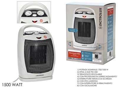 TERMOVENTILATORE OSCILLANTE 1500W TERMOVENTILATORE OSCILLANTE 1500W