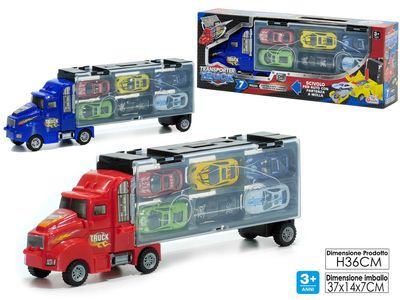GIOCO TRANSPORTER TRUCK 7PZ 2ASS GIOCO TRANSPORTER TRUCK 7PZ 2ASS