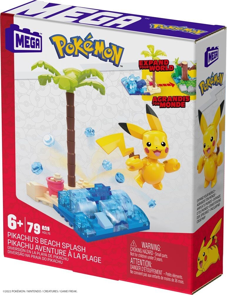 Pokémon Mega Construx Construction Set Pikachu's Beach Splash  -fine 10/2022