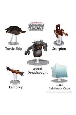 D&D Icons of the Realms Spelljammer Adventures in Space pre-painted Miniatures Ship Scale - Attacks from Deep Space