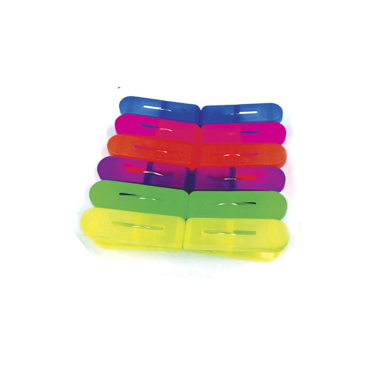 Pinzas plásticas colores diversos empaque de 12.