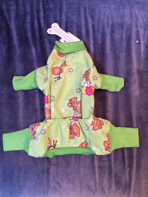 GREEN BEARS 4 LEGGED FLANNEL PAJAMA
