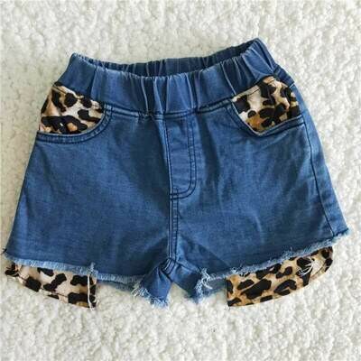 Leopard Denim Shorts - I
