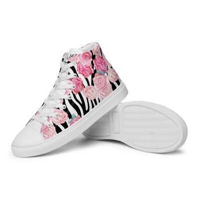 Women’s &quot;Zebra Bloom&quot; High Tops