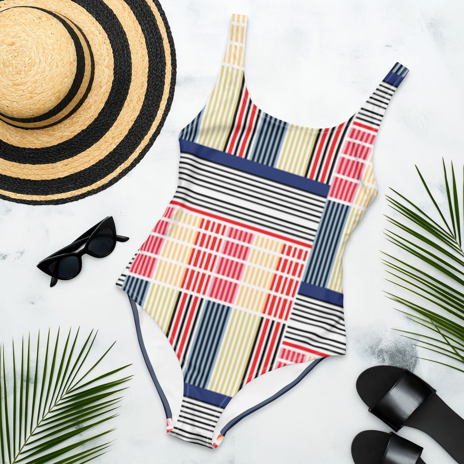 Striped One-Piece Swimsuit