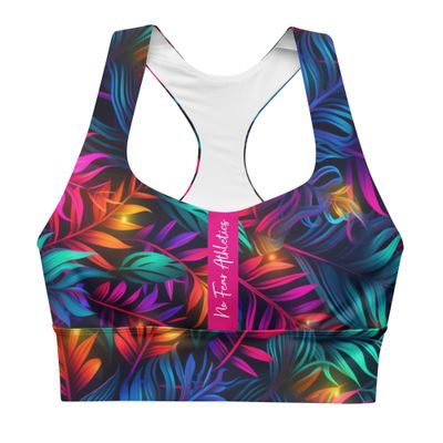 Neon Palms Longline Sports Bra