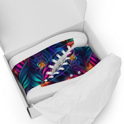 Neon Palms High-Top Sneakers