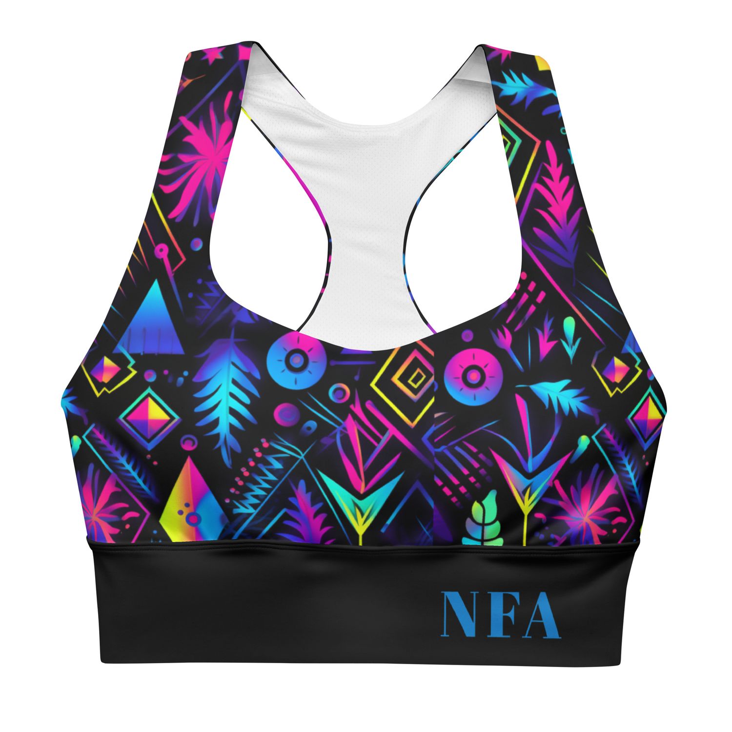 Aztec Neon Energy Longline Sports Bra