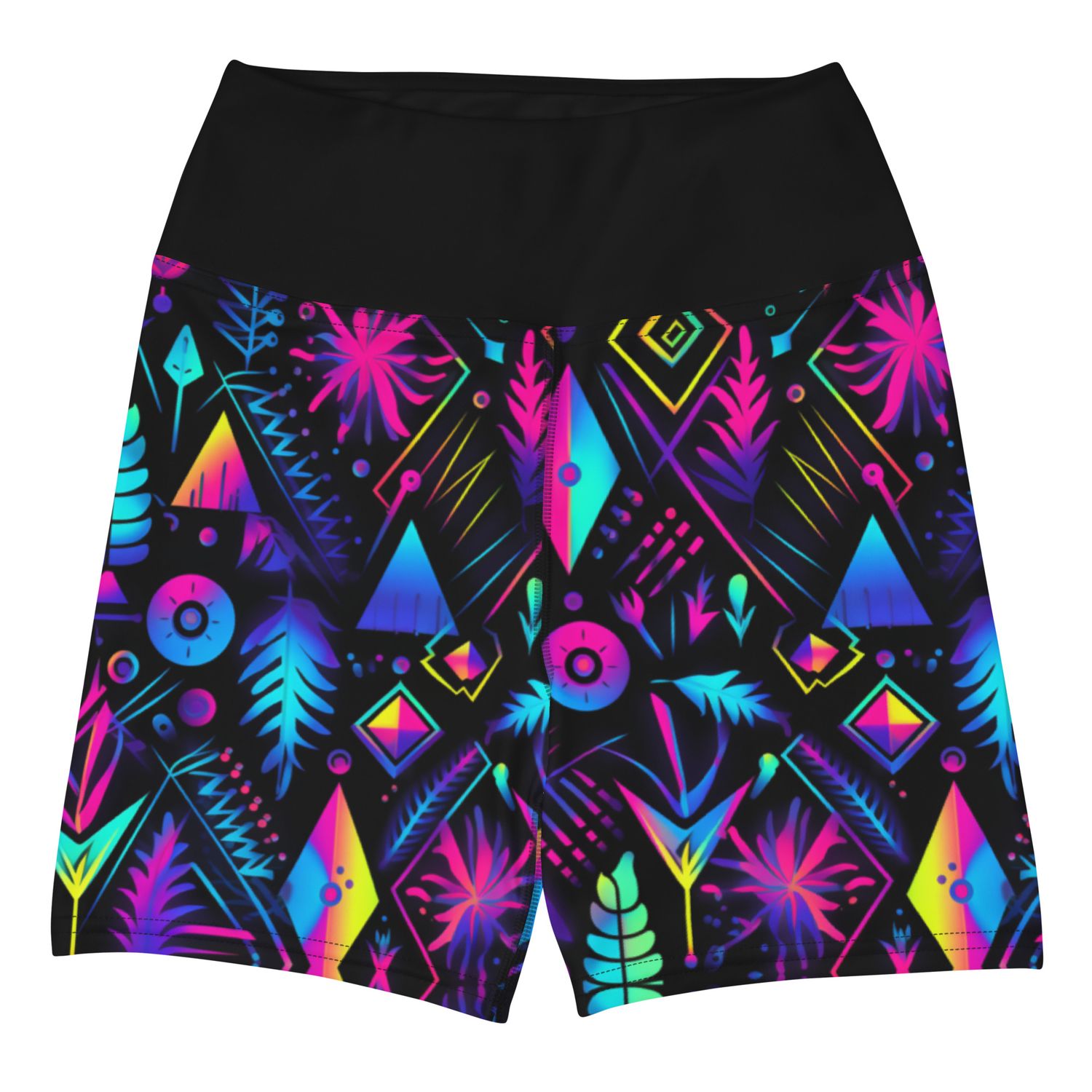 Neon Aztec Energy Yoga Shorts