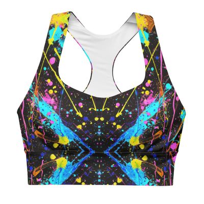 Paint Splash Longline Sports Bra