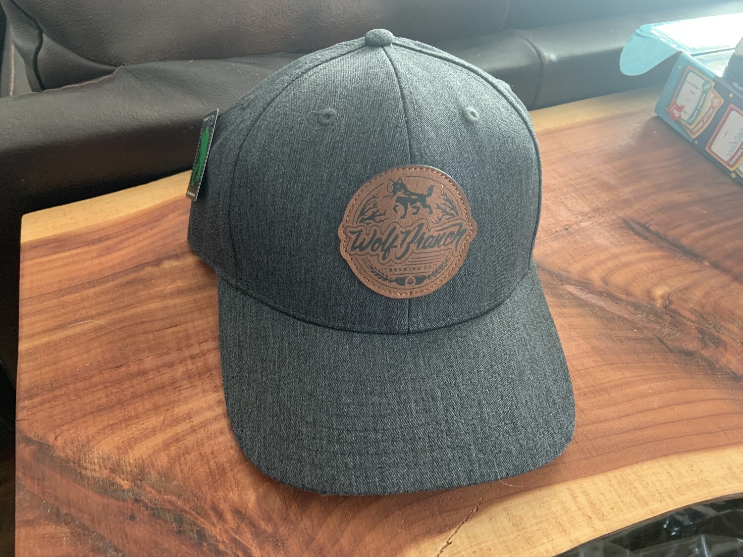 WB Leather Patch Logo Charcoal Cap