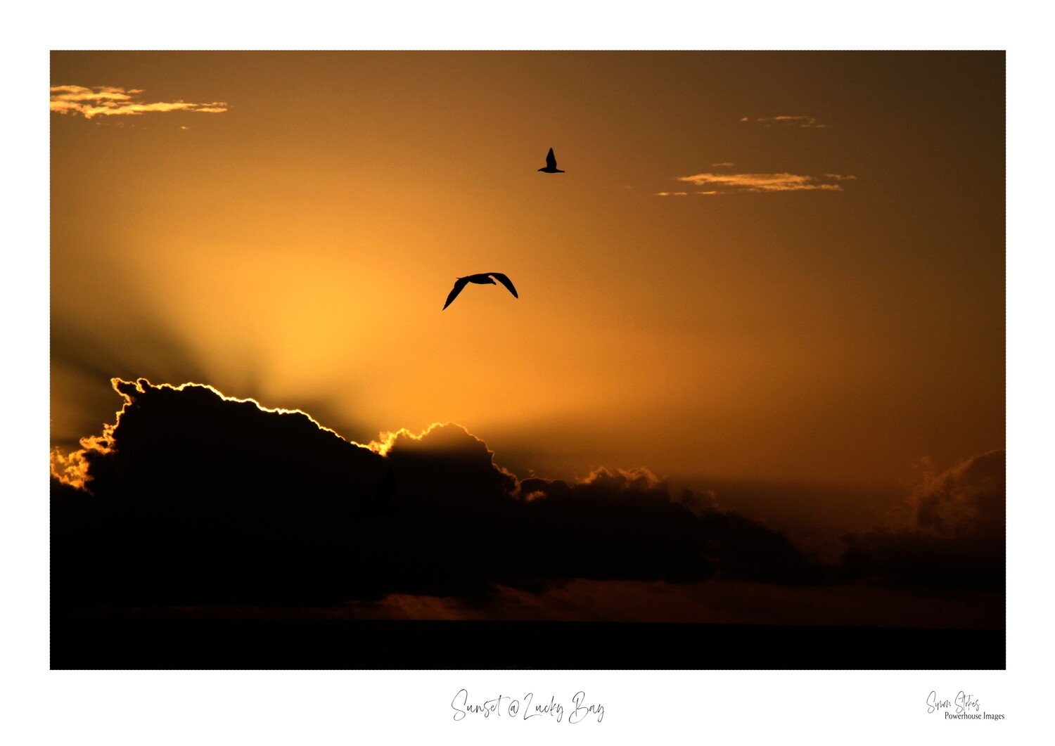 Sunset at Lucky Bay, Material: Fine Art Print, Size &amp; Pricing: 297 x 420 mm (11.7 x 16.5 in) - A3