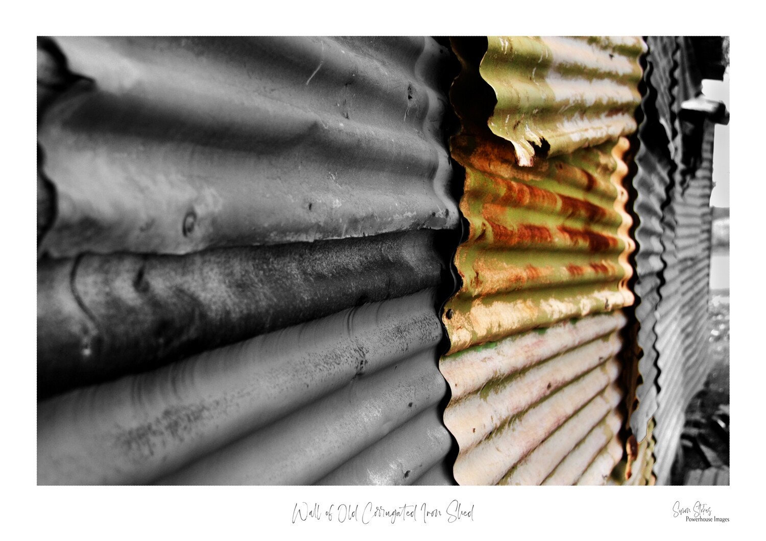 Wall of Old Corrugated Iron Shed