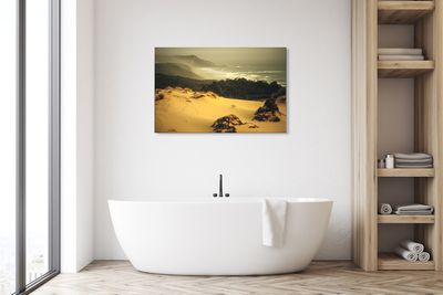 Golden Sand &amp; Misty Seascape Digital Wall Art - Ocean Photography Western Australia