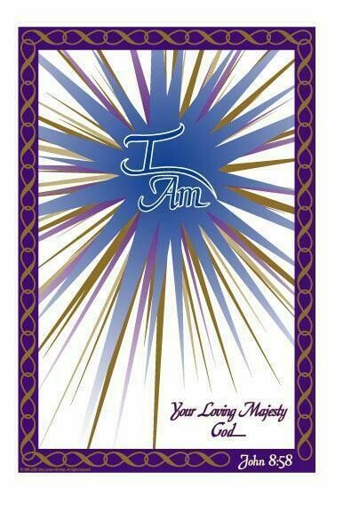 (Special order only)His Loving Majesty's "I AM"Blue Banner Church Home Banner-available vinyl,nylon,double sided please call 770-629-2888