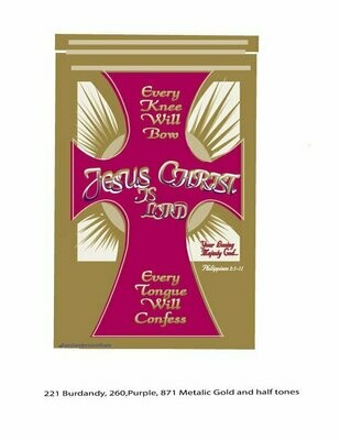 (Special order only)3 Gold Bars Every Knee Will Bow Jesus Christ Is Lord Banner- SPECIAL ORDER CALL 770-629-2888