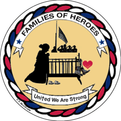 Patriotic"Families of Hero's" 3" Round Vinyl Cling