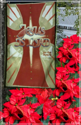 Beautiful His Loving Majesty's JESUS IS LORD 12X20" Flag /ONLY