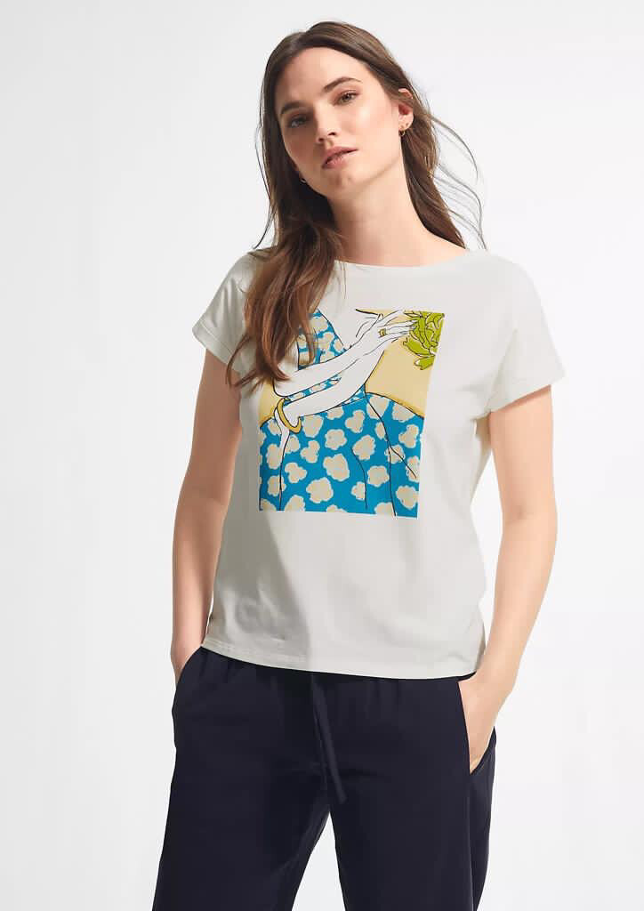 white printed t shirts womens