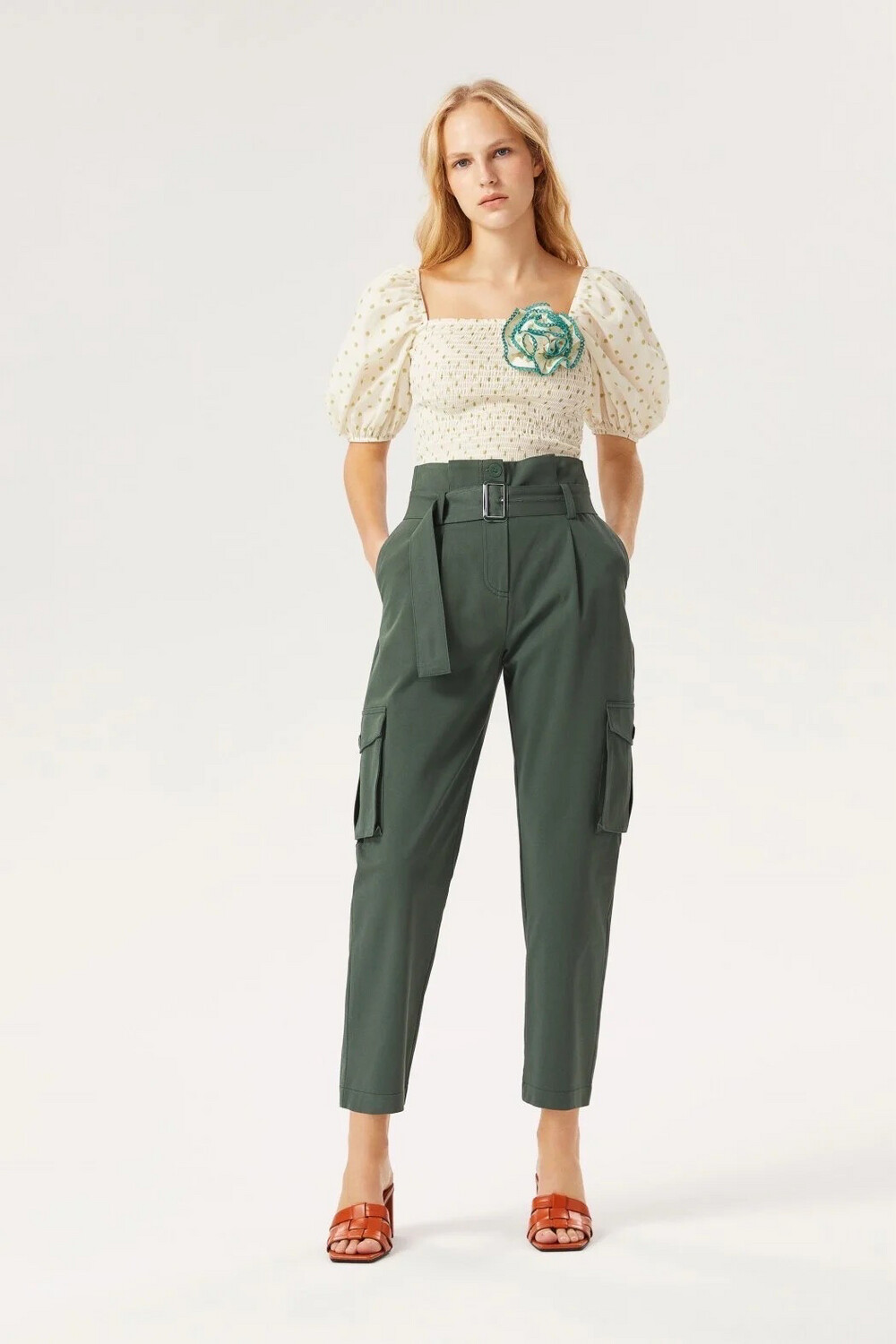 EXQUISE Green Combat Style Pants