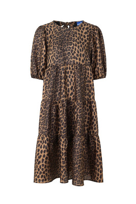 Wild Leopard Print Tiered Dress