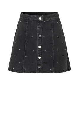 Washed Black Denim Sparkle Skirt