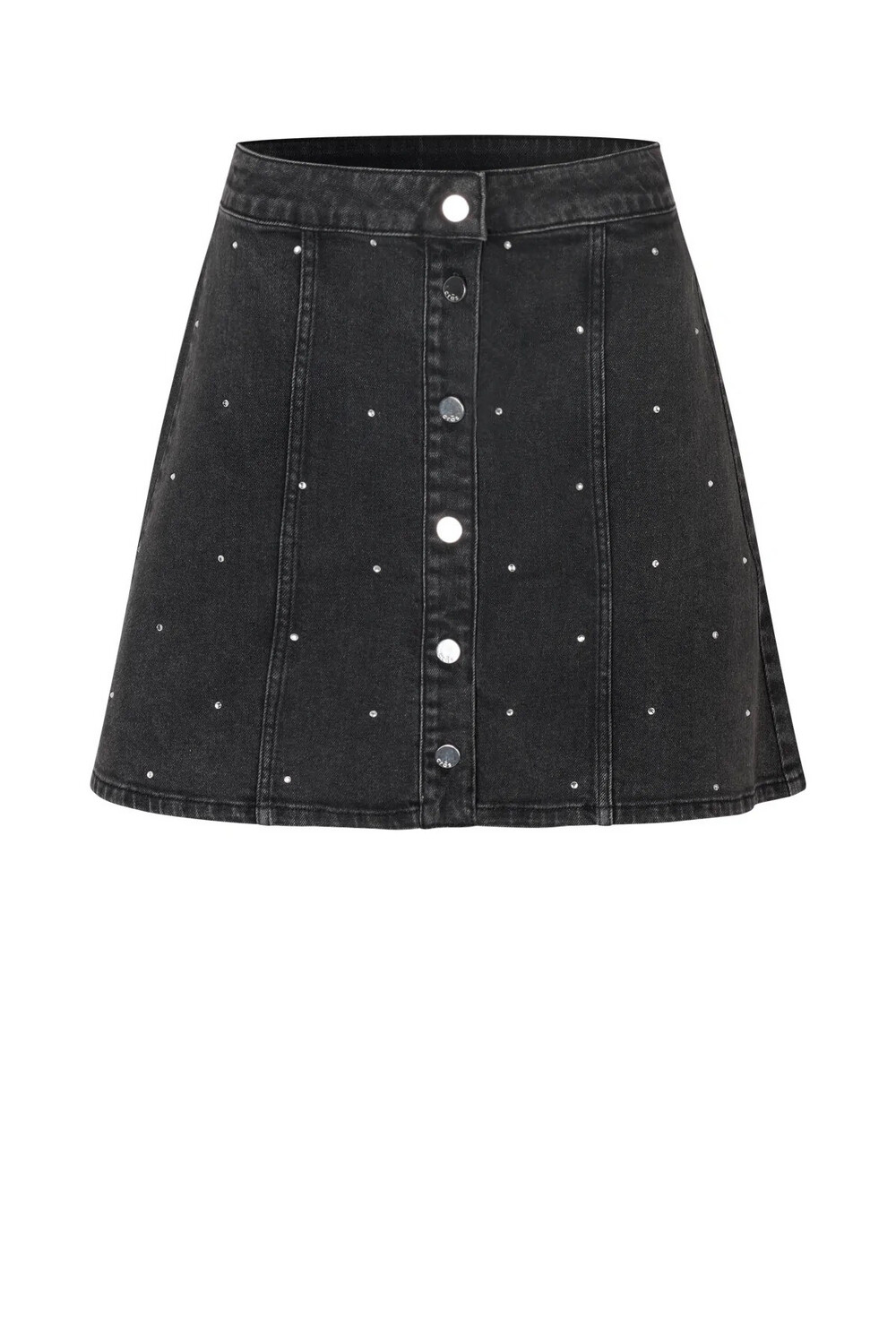 Washed Black Denim Sparkle Skirt
