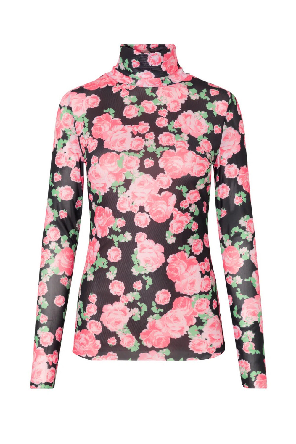 Rose Print Roll Neck Top