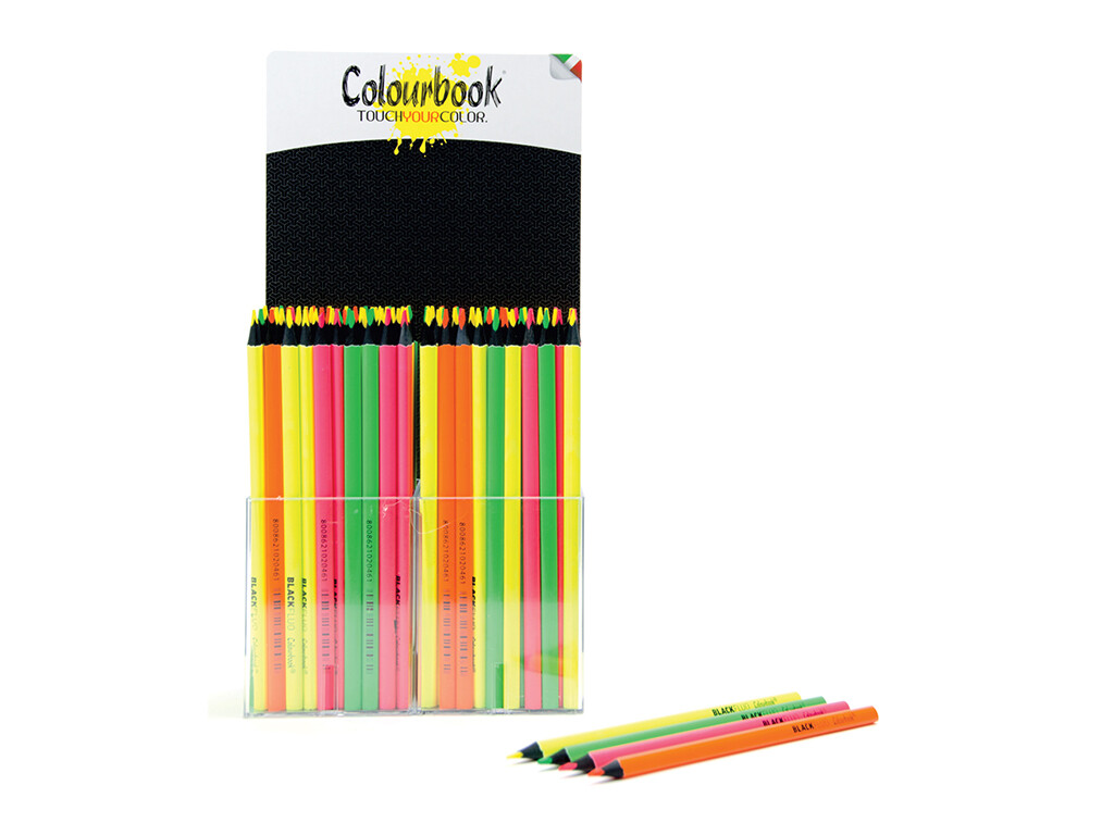 Colourbook Matita Fluo con Gomma HB - Creatività Colorata e Precisione Eccezionale.
