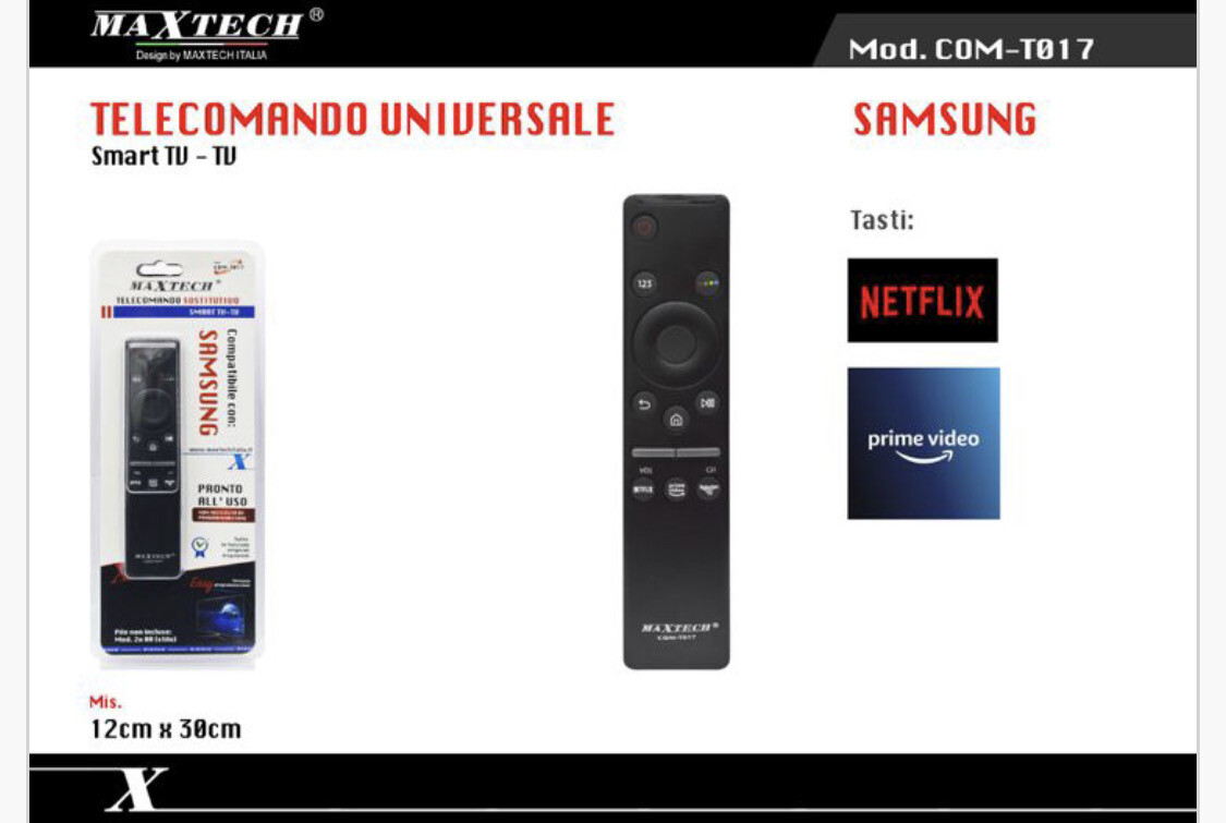 Telecomando compatibile Maxtech Samsung modello COM-T017.