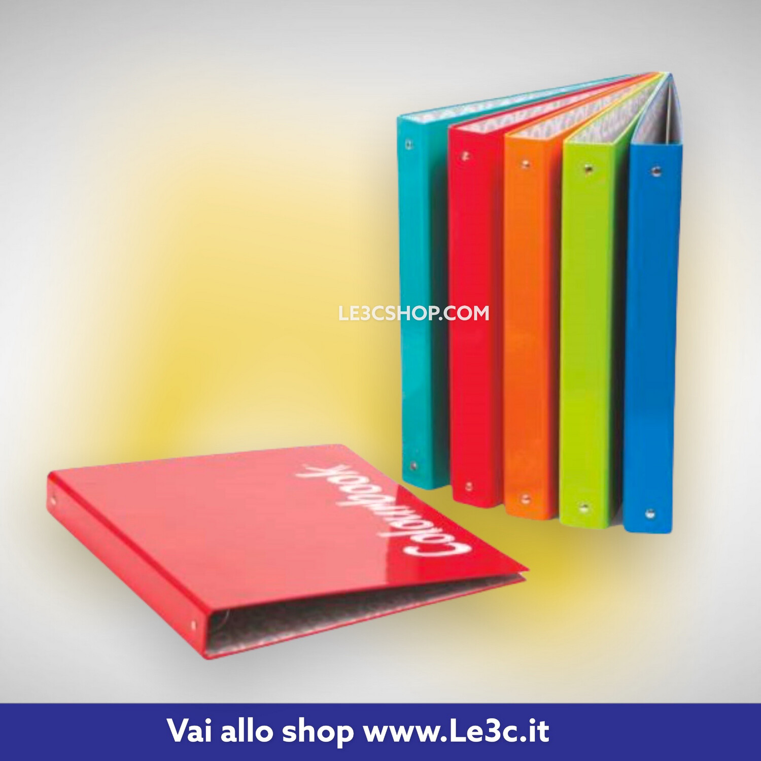 Colourbook Custodia A4 4 Anelli fluo e pastel