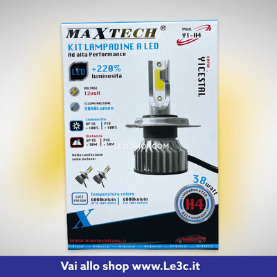 Kit lampadine a led H4 38w 9000lm 6000k - Maxtech Auto