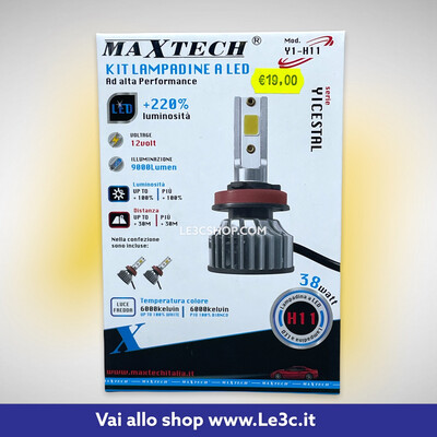 Kit lampadine a led ad alte performance H11 38W 9000LM 6000K Maxtech.