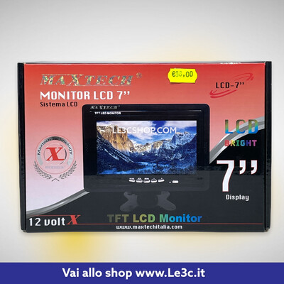 Monitor LCD 7” video 12v PAL