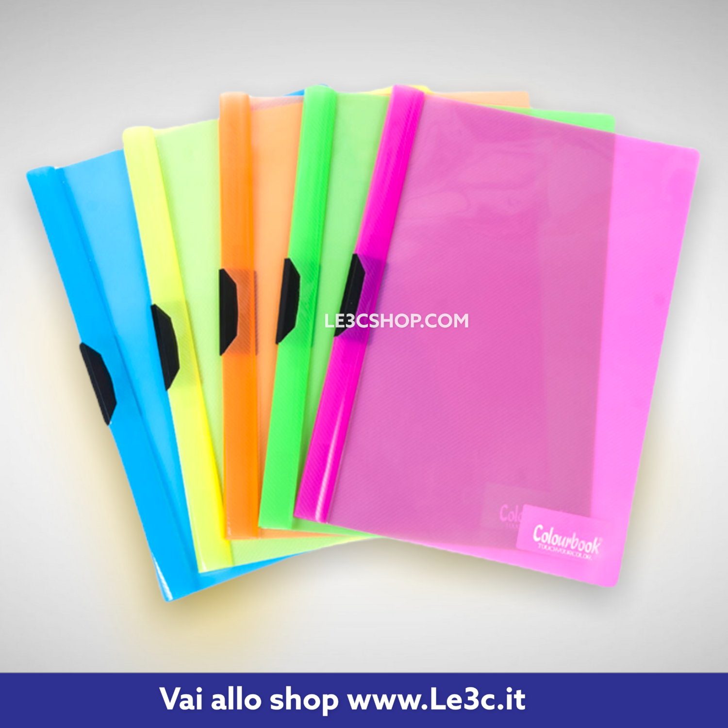 Colourbook Cartellina con fermo laterale in PPL RIGATO