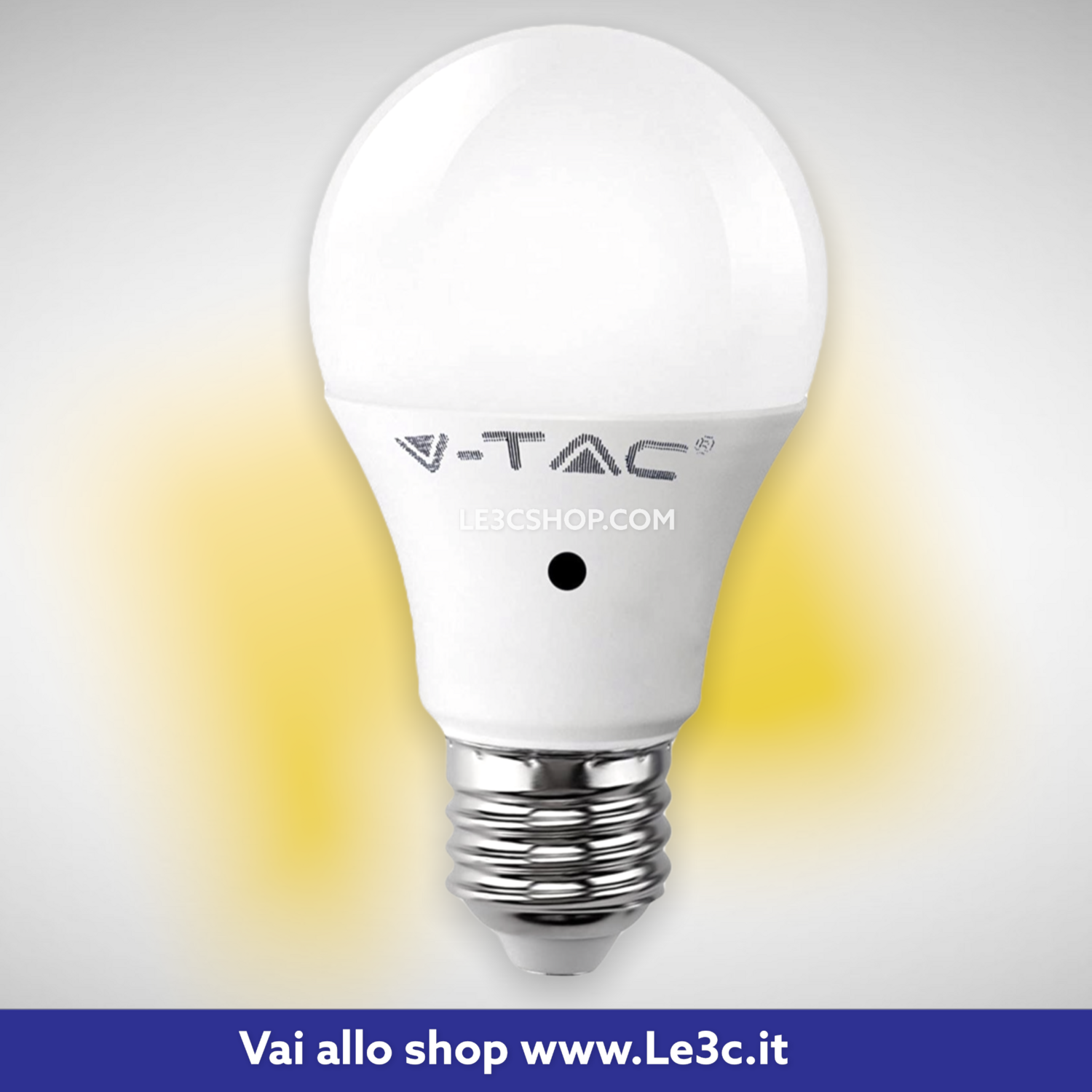 V-TAC Lampadina LED sensore crepuscolare 9W attacco E27.