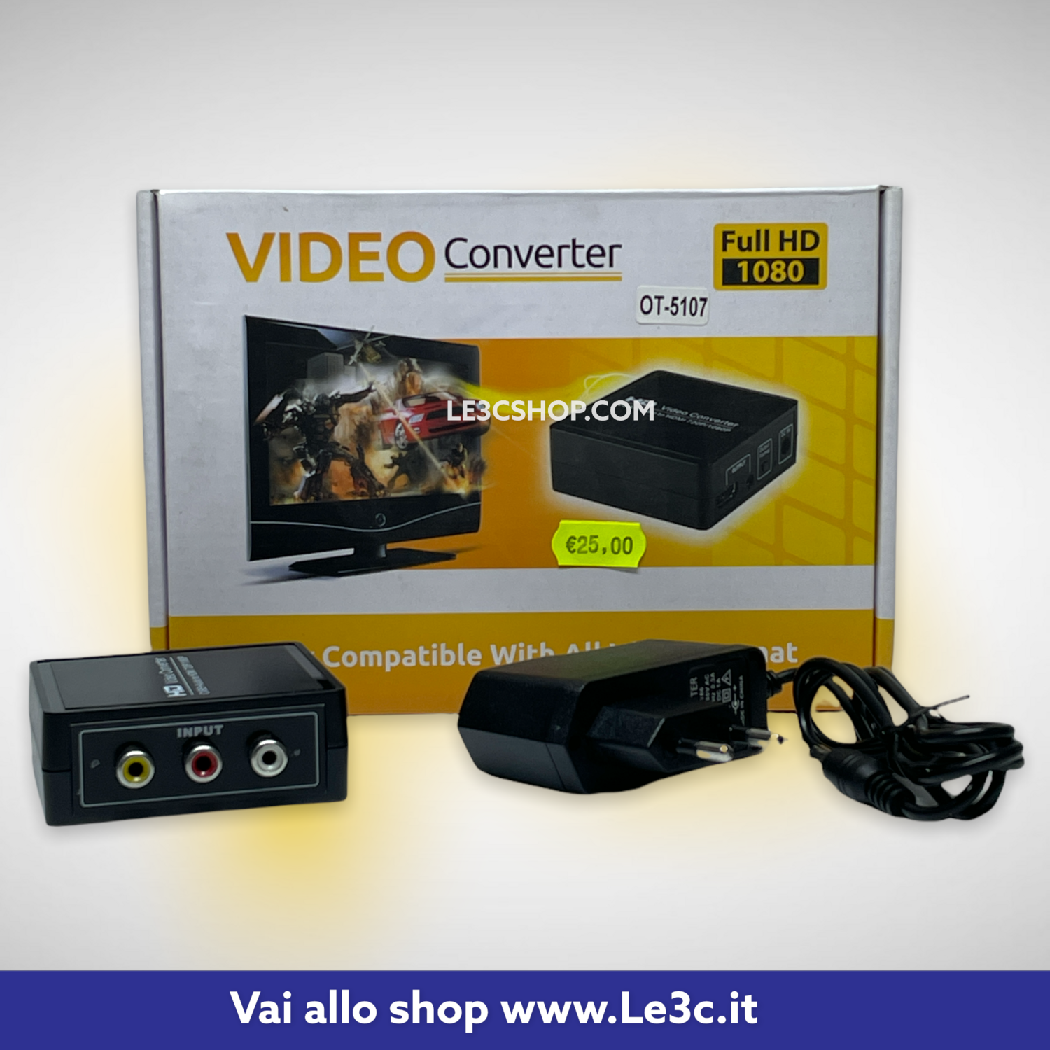 Convertitore video in RCA Audio Video out HDMI