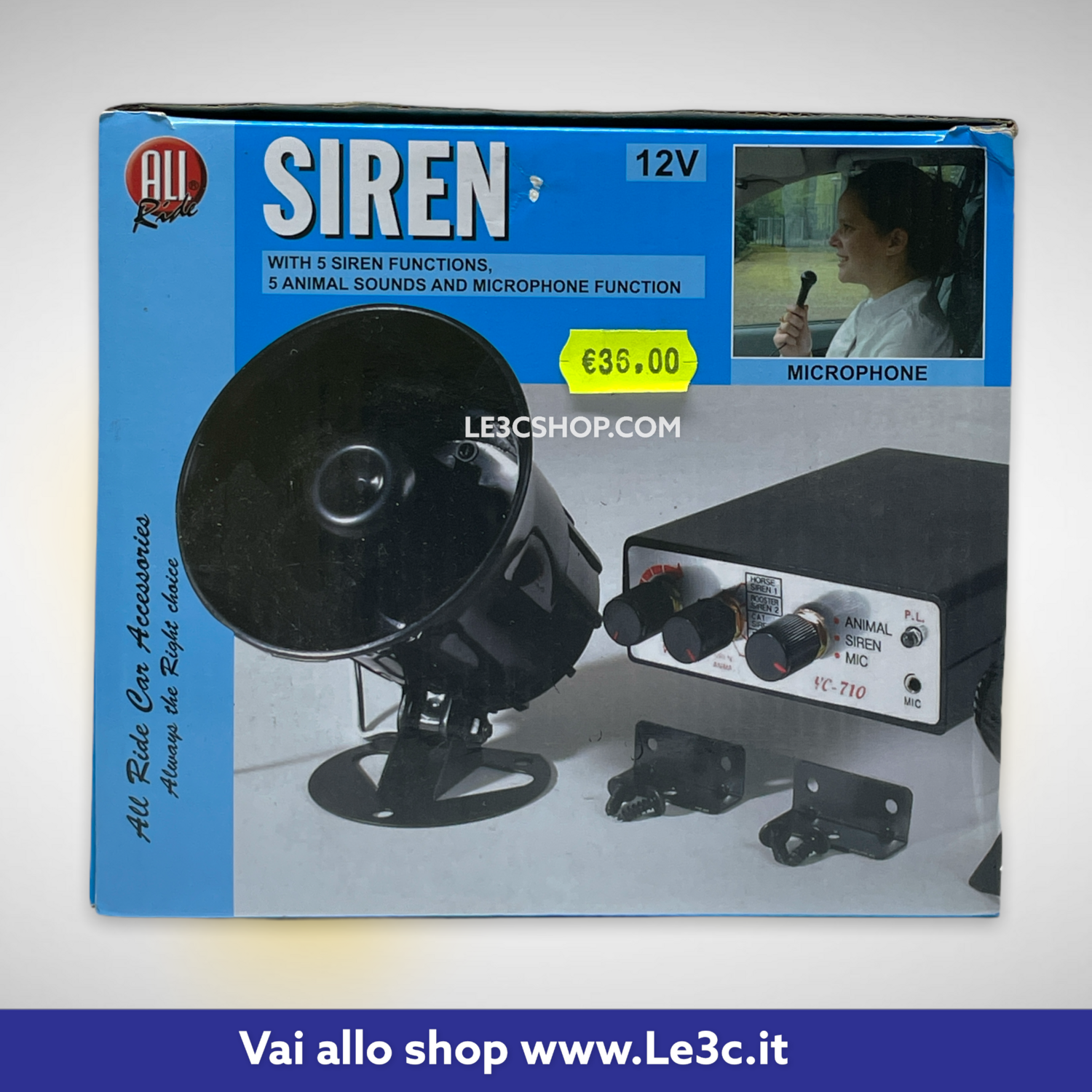 Sirena 12v 5 funzioni con microfono