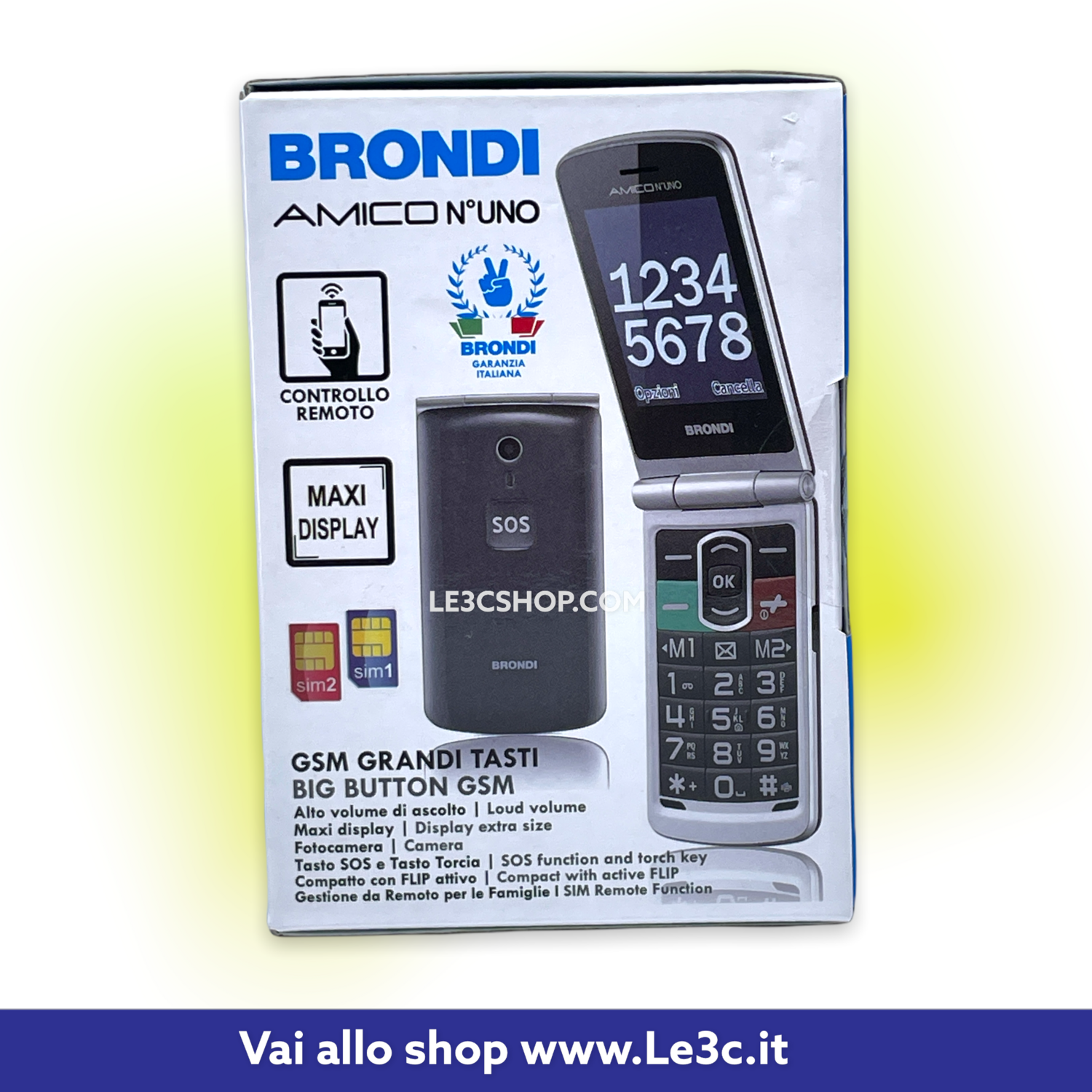 Brondi Amico N°Uno, Telefono cellulare GSM per anziani.