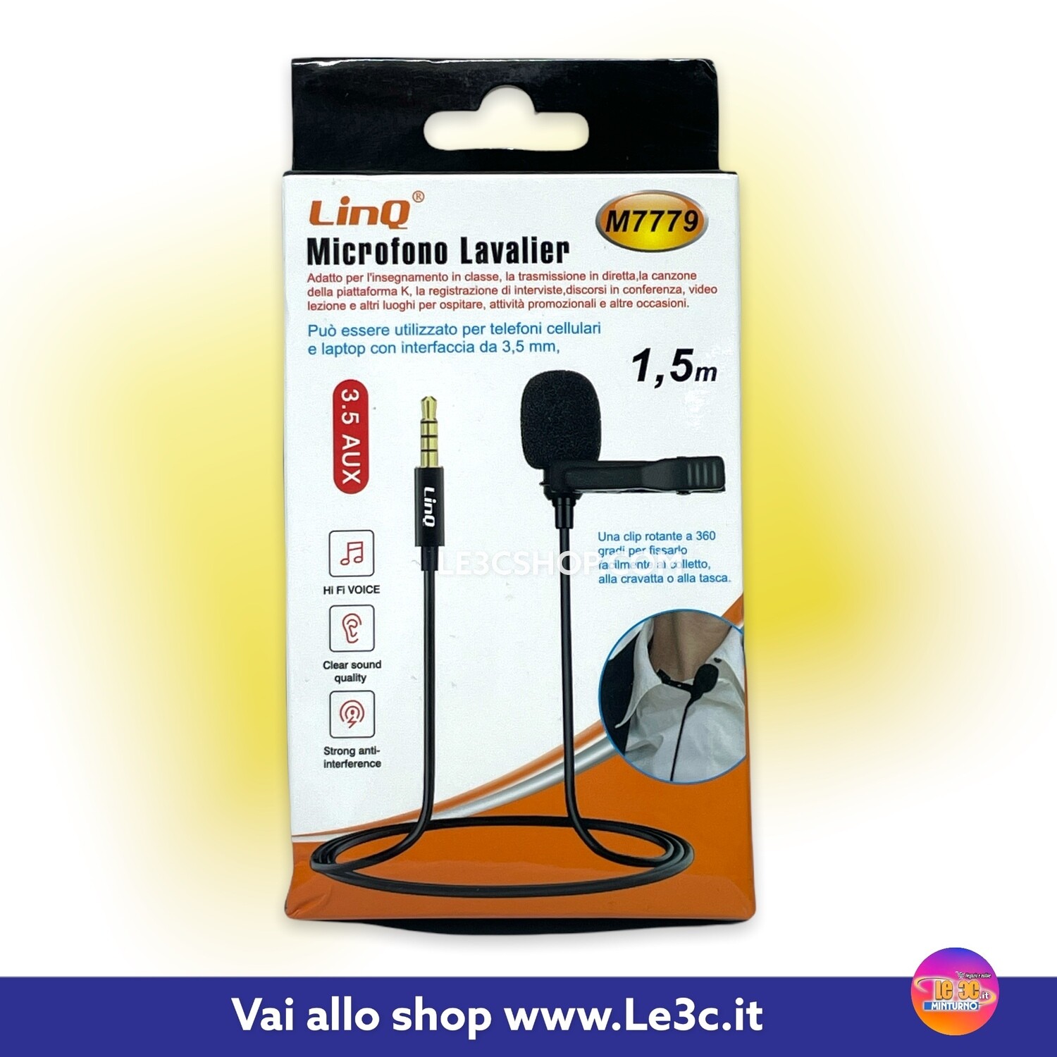 ​Microfono Lavalier con jack 3,5 mm m7779 linq