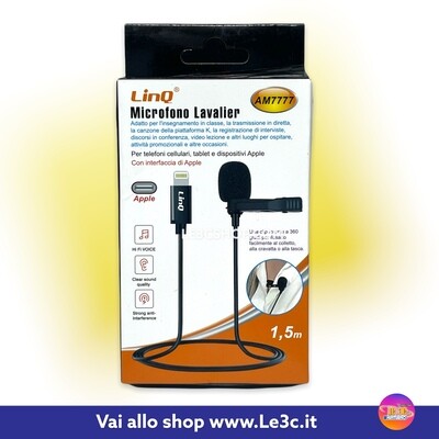 Microfono Lavalier lightning per iphone.