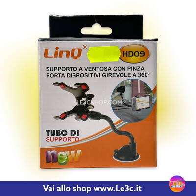 Supporto A Ventosa Con Pinza Porta Smartphone HD09 