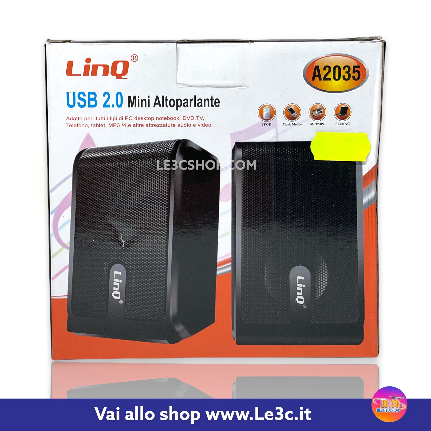 Mini Altoparlante USB 2.0: Audio Stereo di Qualità per PC, TV e Altro Linq A2035