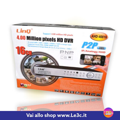 Digital Video Recorder 16 Canali Ahd Telecamere Analogiche Ip Dvr Linq.