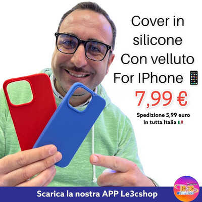 Cover SIIPRO in silicone per iPhone: morbida, resistente ed elegante. Con interno in velluto per proteggere lo schermo.