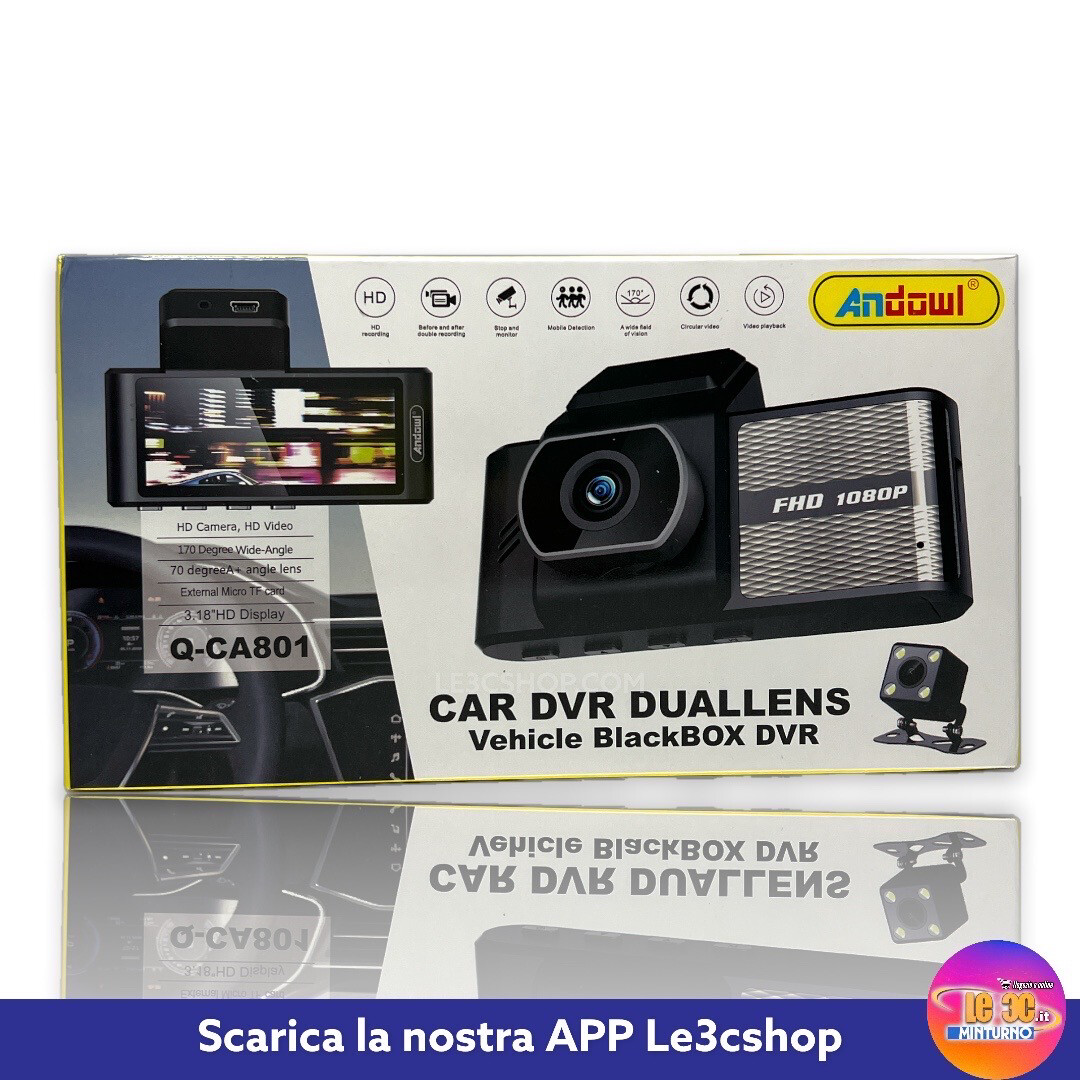 Car Dvr dual camera per auto andowl Q-CA801