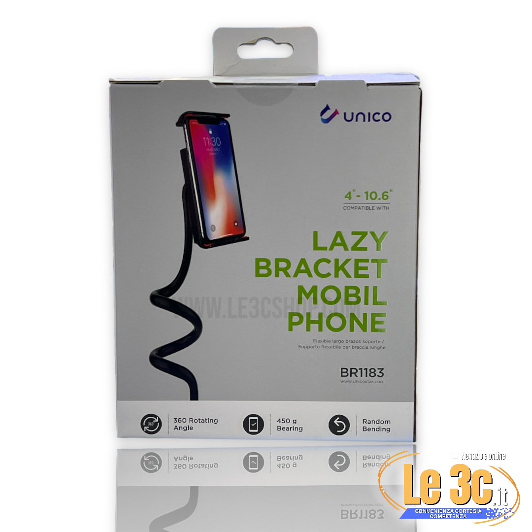 Unico BR1183 - Supporto a Braccio Lungo Flessibile per Smartphone e Tablet fino a 10.6"