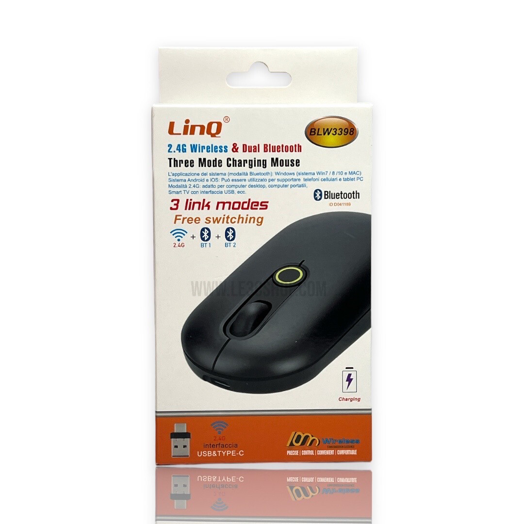 Mouse linq Bluetooth connettività wireless 2.4G e Dual Bluetooth.